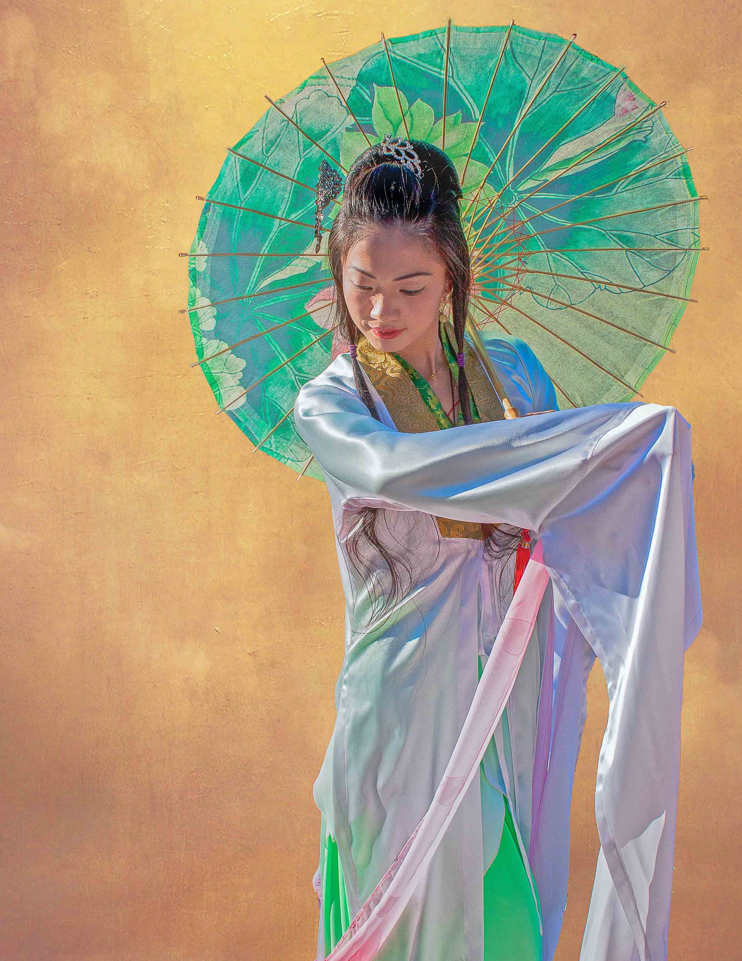 Lili with Parasol - Metal Print | by Jonathan Beth