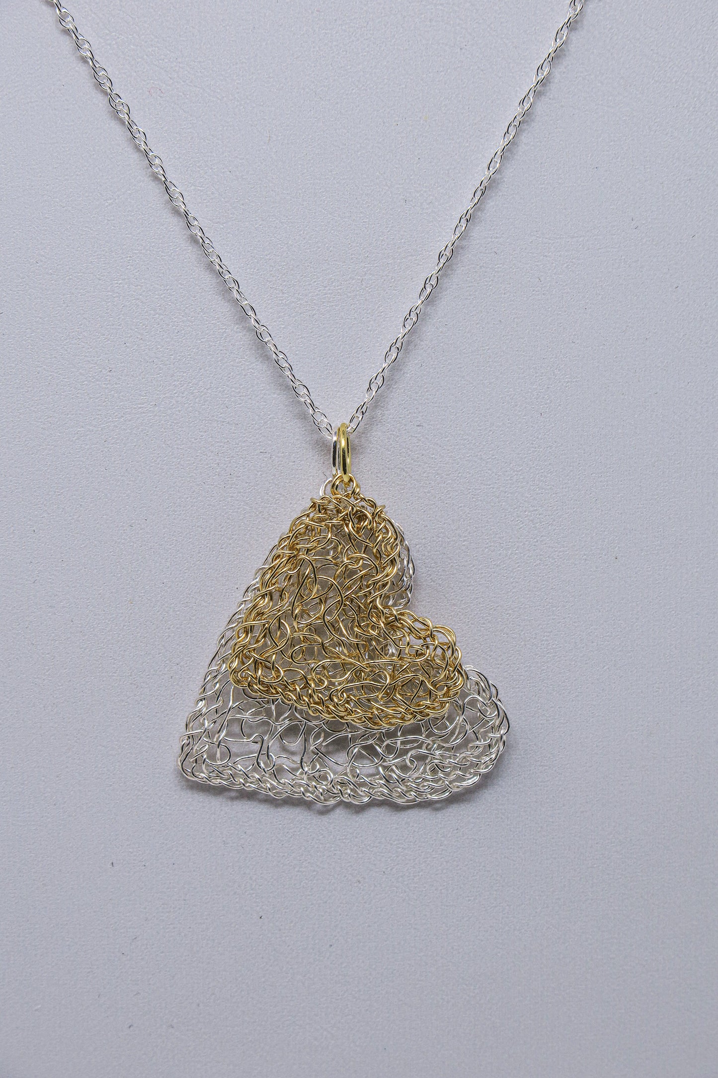 Gold-filled and Silver Heart Pendants on a 925 Silver Chain | by Kathryn Stanko