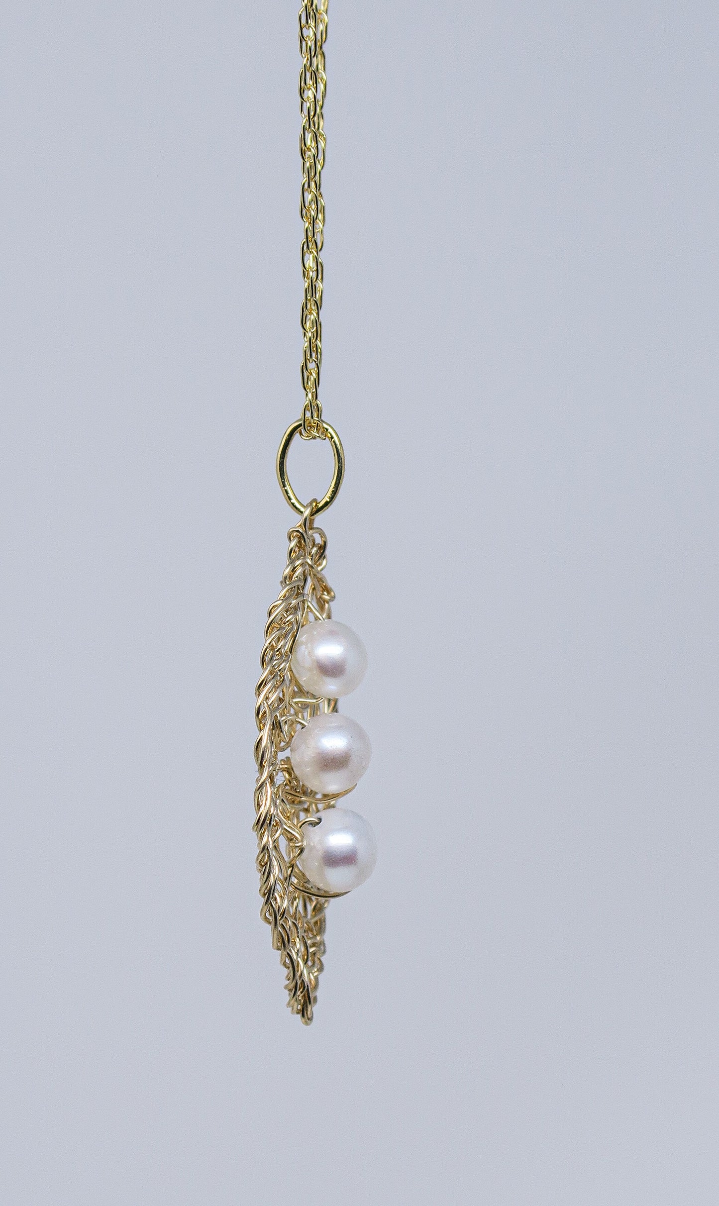 ‘Three Peas in a Pod' Gold-Filled Pendant with Pearls on a 18” Chain | by Kathryn Stanko