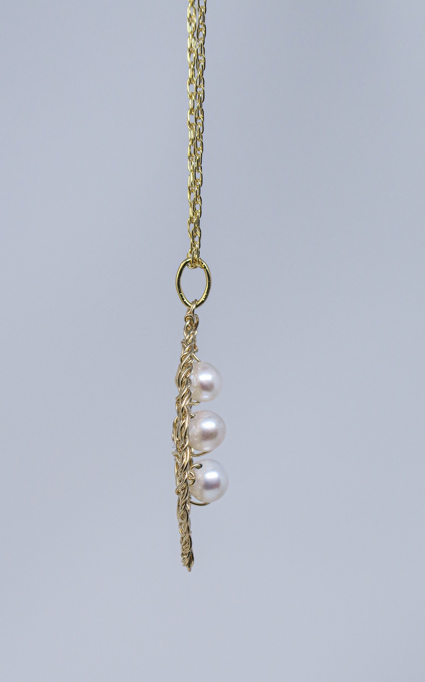 ‘Three Peas in a Pod' Gold-Filled Pendant with Pearls on a 18” Chain | by Kathryn Stanko