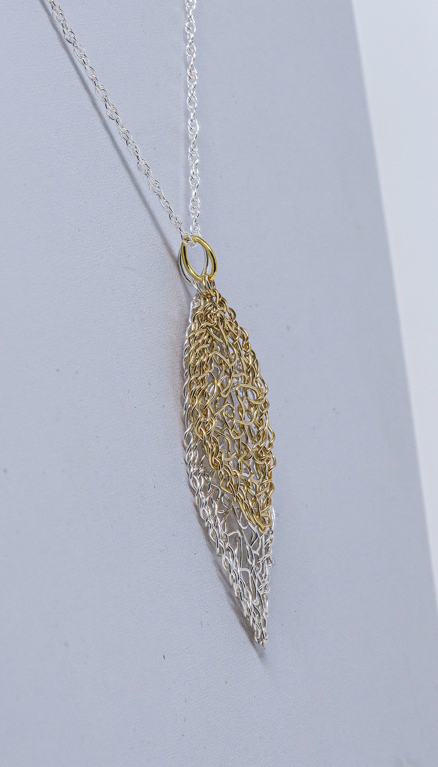 Gold-filled and Silver Leaf Pendants on a 925 Silver Chain | by Kathryn Stanko