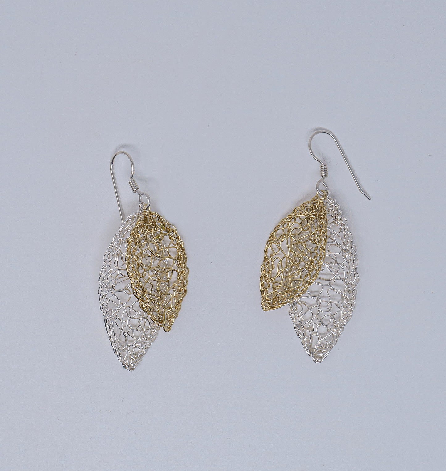 Gold-filled and Silver Leaf Earrings | by Kathryn Stanko