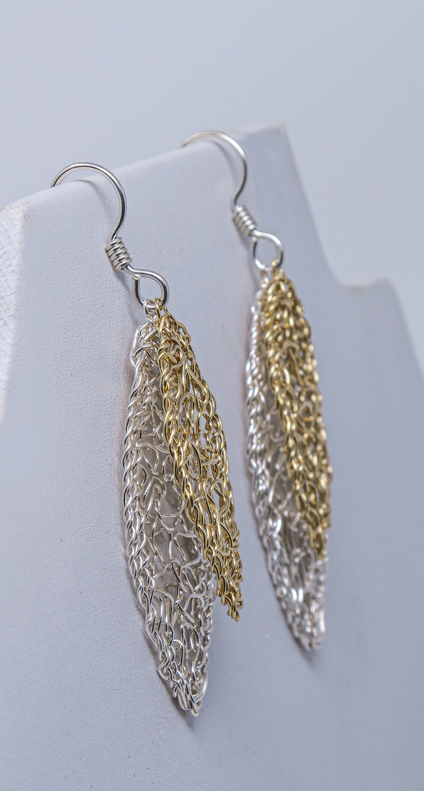 Gold-filled and Silver Leaf Earrings | by Kathryn Stanko