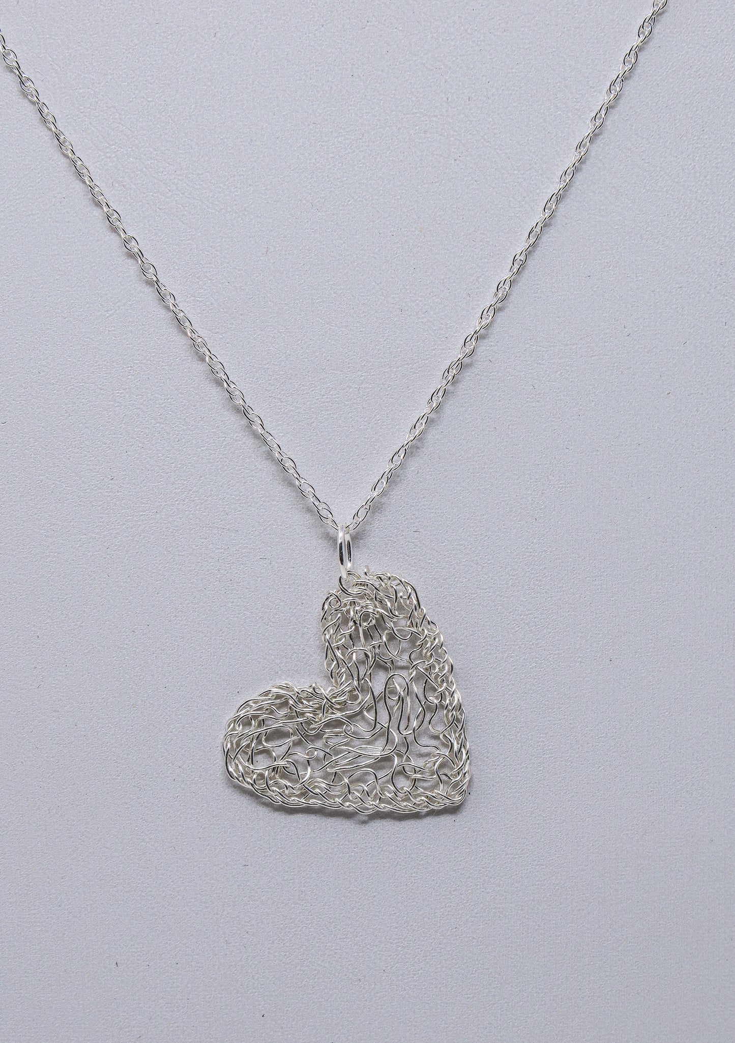 Silver Heart Pendant on a 18” Sterling Chain | by Kathryn Stanko