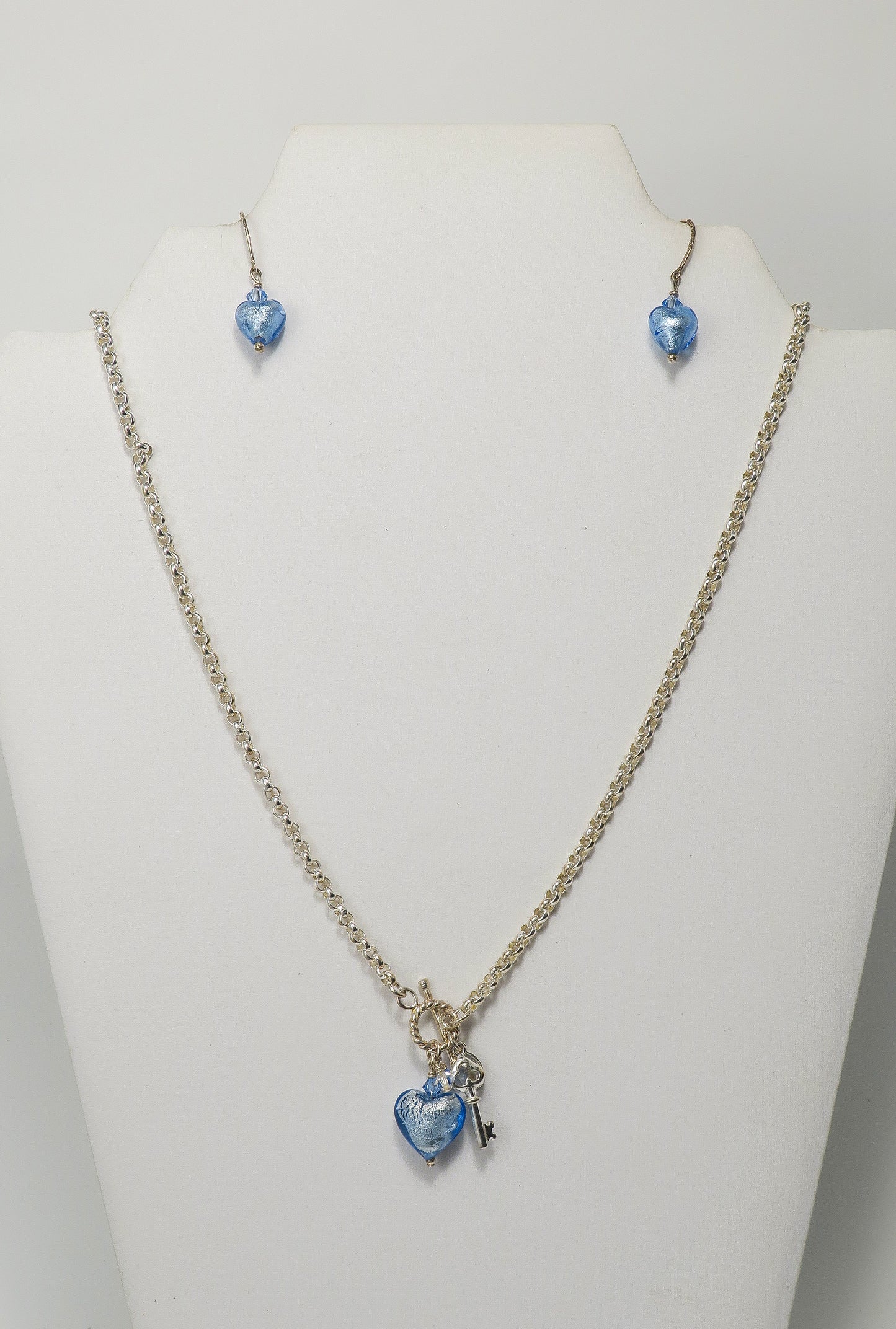 Key to My Heart Necklace and Earrings | by Murano Glass