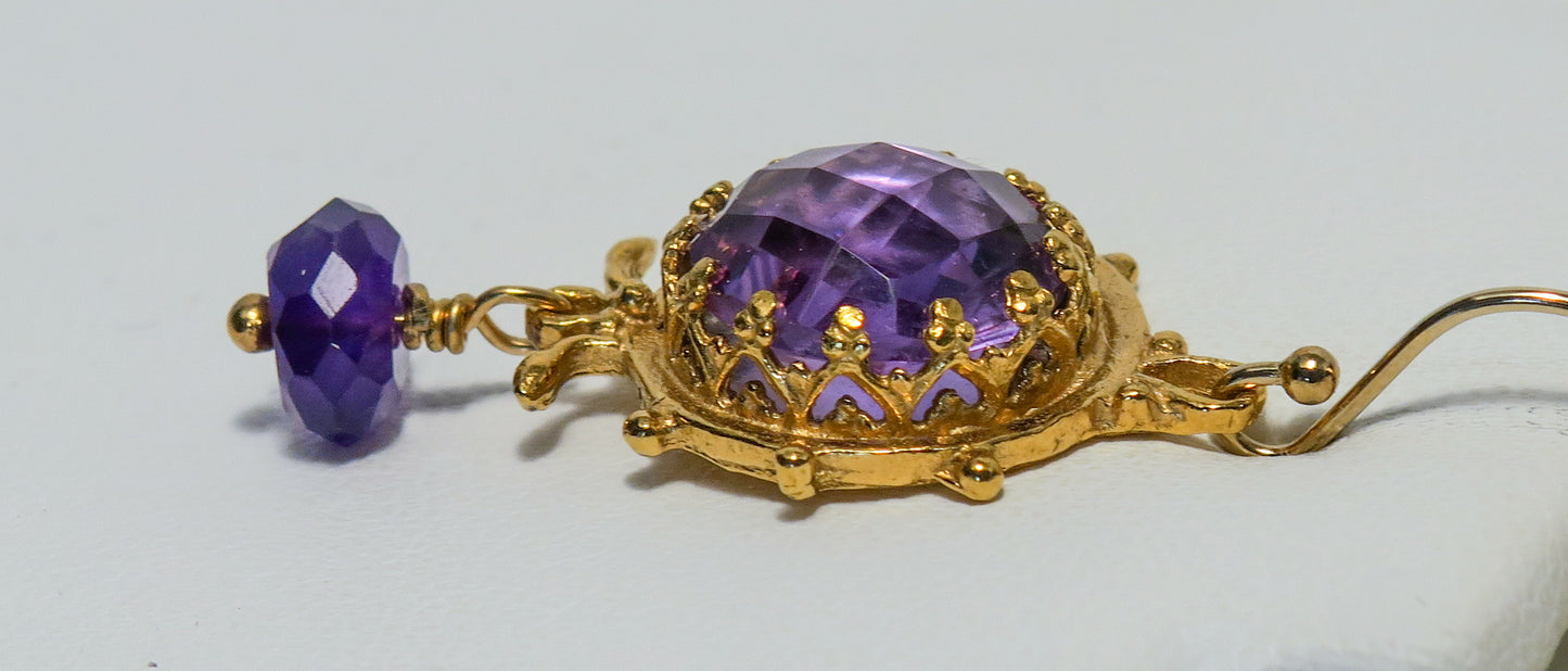18K Vermeil and Amethyst Earrings | by Vanessa Mellet