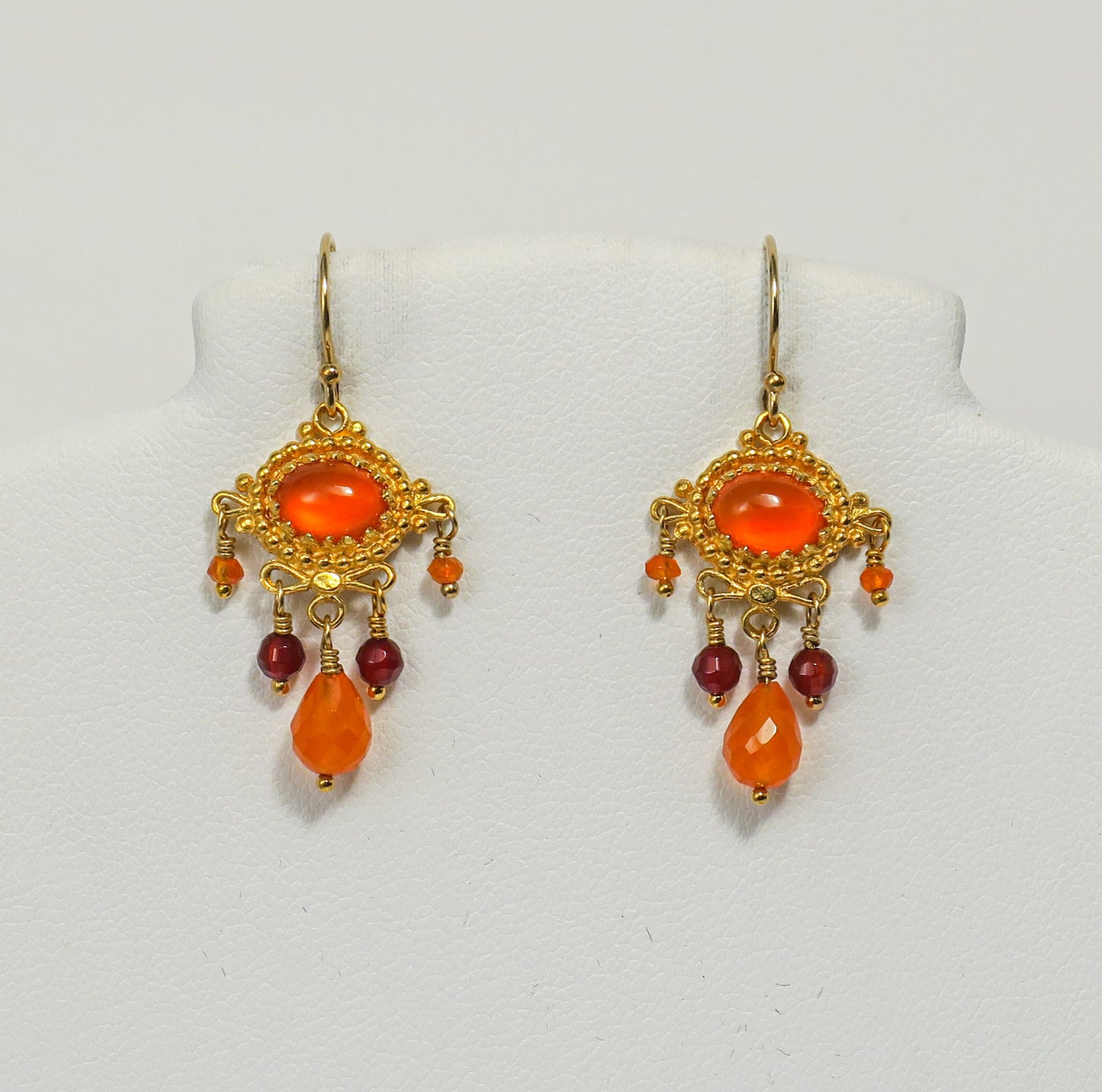 18K Gold Vermeil and Carnelian Earrings | by Vanessa Mellet