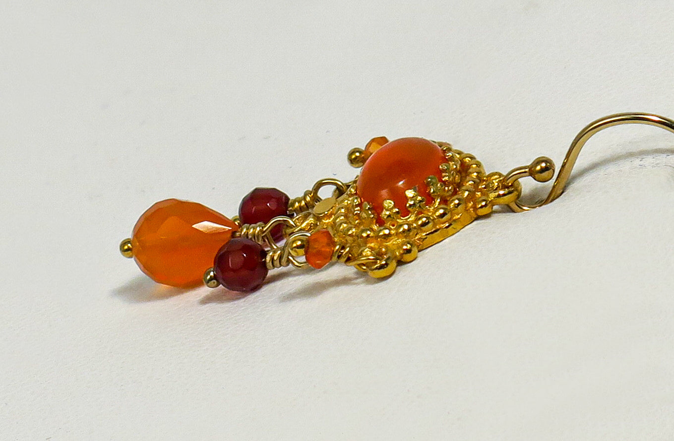 18K Gold Vermeil and Carnelian Earrings | by Vanessa Mellet