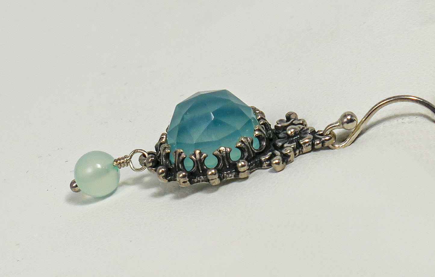 Sterling Silver and Aqua Chalcedony Earrings | by Vanessa Mellet