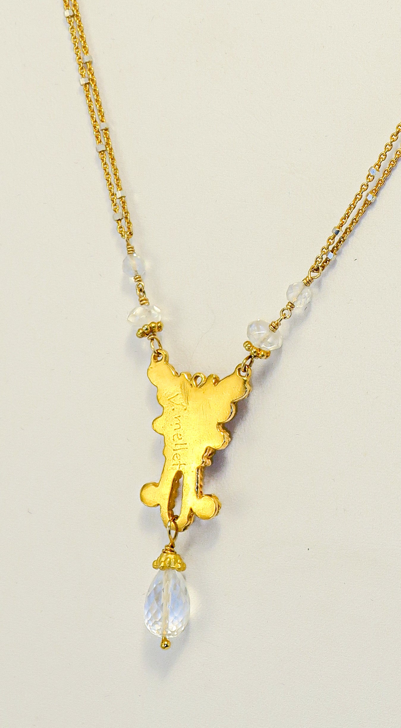 18K Gold Vermeil and Crystal Quartz Necklace | by Vanessa Mellet