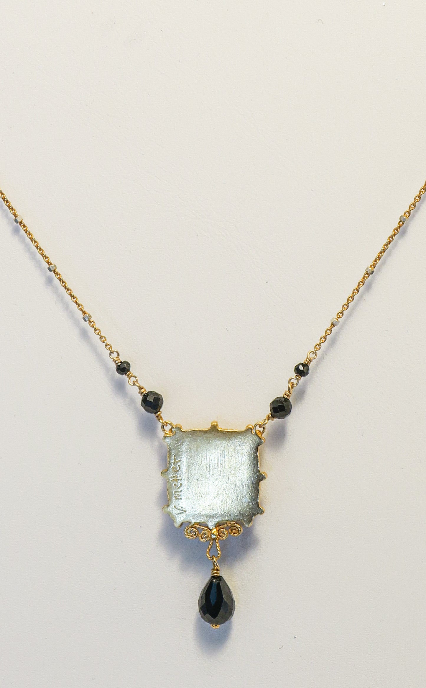 18K Gold Vermeil and Black Onyx Necklace | by Vanessa Mellet