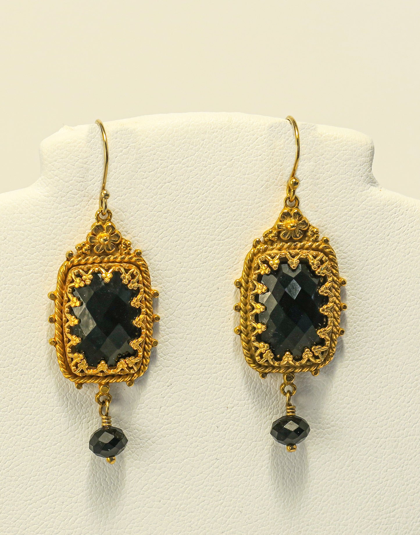 18K Gold Vermeil and Black Onyx Earrings | by Vanessa Mellet