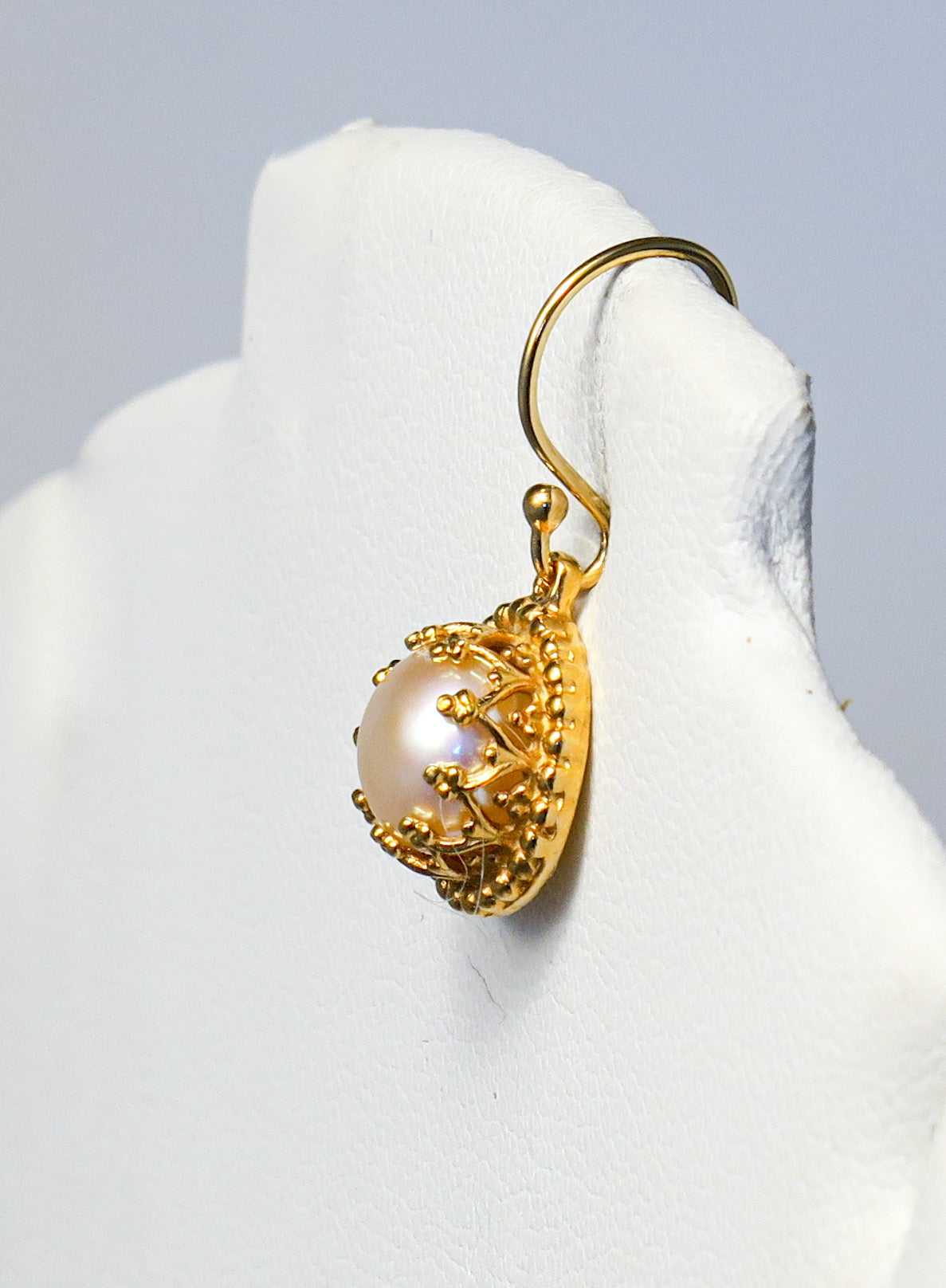 18K Gold Vermeil and Pearl Earrings | by Vanessa Mellet