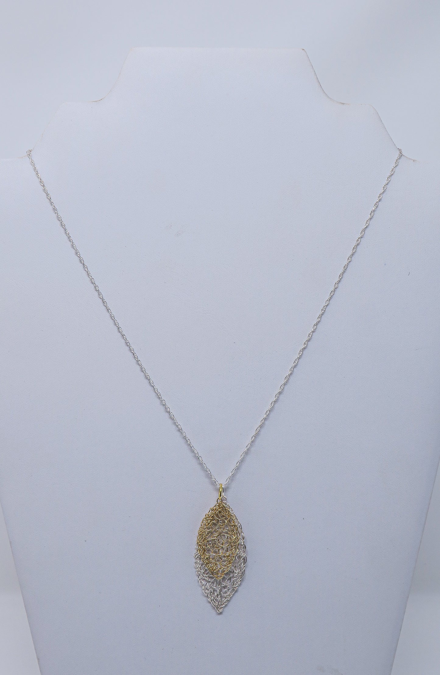 Gold-filled and Silver Leaf Pendants on a 925 Silver Chain | by Kathryn Stanko