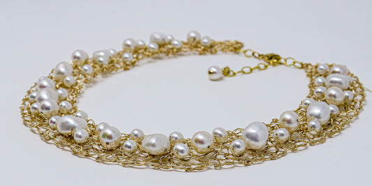 Gold-filled Necklace with White Pearls | by Kathryn Stanko