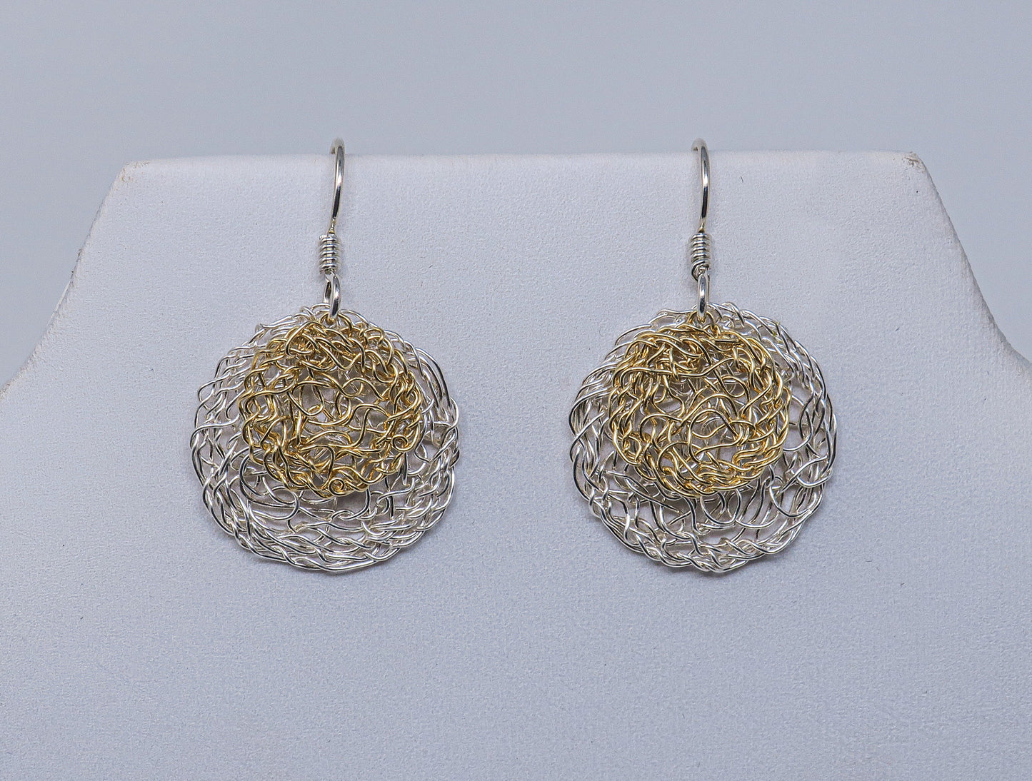Gold-filled and Silver Circle Disk Earrings | by Kathryn Stanko