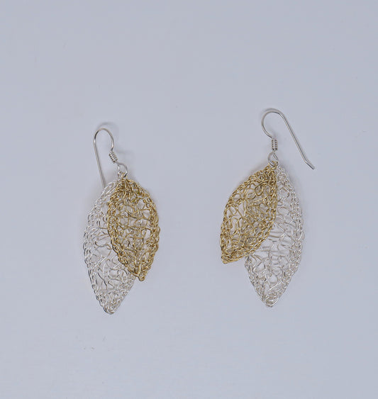 Gold-filled and Silver Leaf Earrings  | by Kathryn Stanko