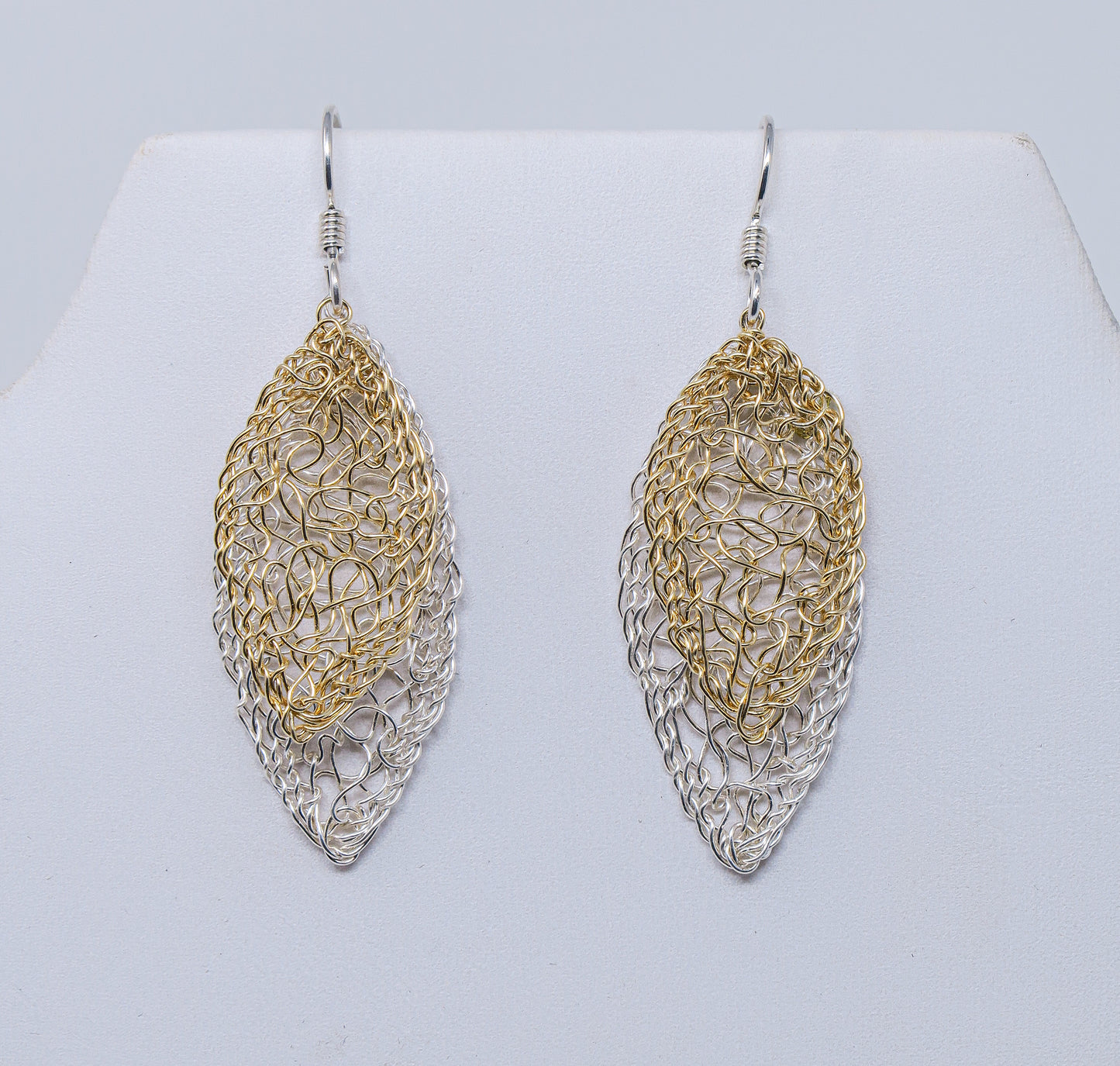 Gold-filled and Silver Leaf Earrings  | by Kathryn Stanko
