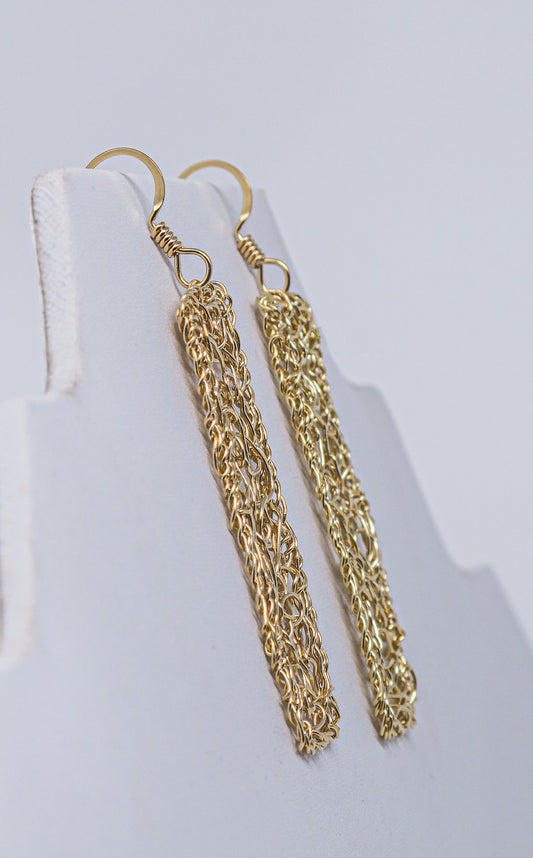 Gold-filled Rectangle Dangle Earrings  | by Kathryn Stanko