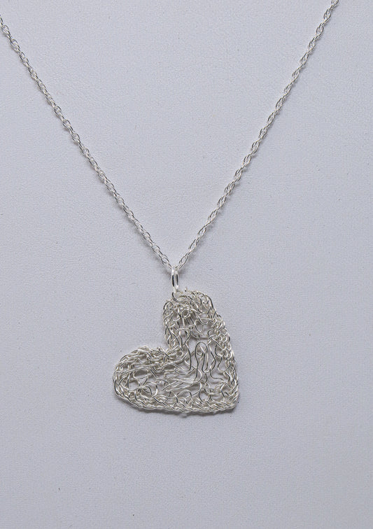 Silver Heart Pendant on a 18” Sterling Chain  | by Kathryn Stanko