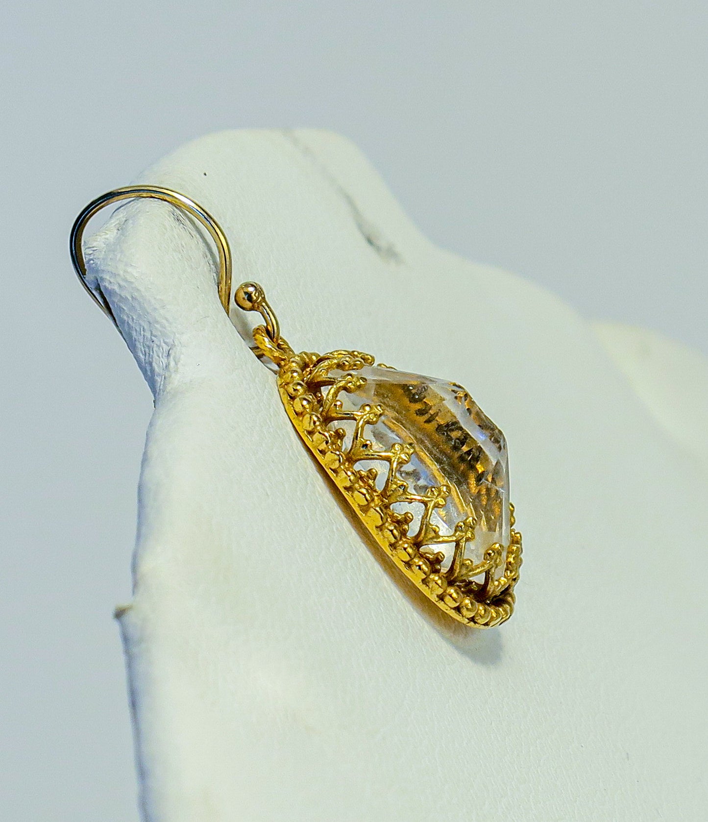 18K Gold Vermeil and Crystal Quartz Earrings | by Vanessa Mellet