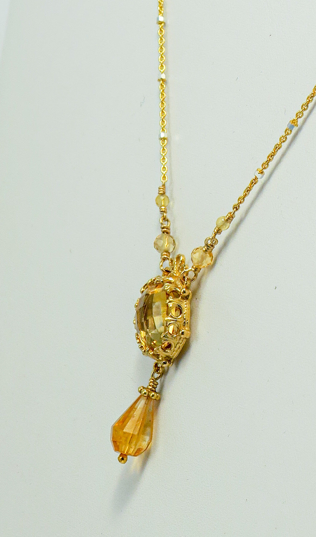 18K Gold Vermeil and Citrine Necklace | by Vanessa Mellet