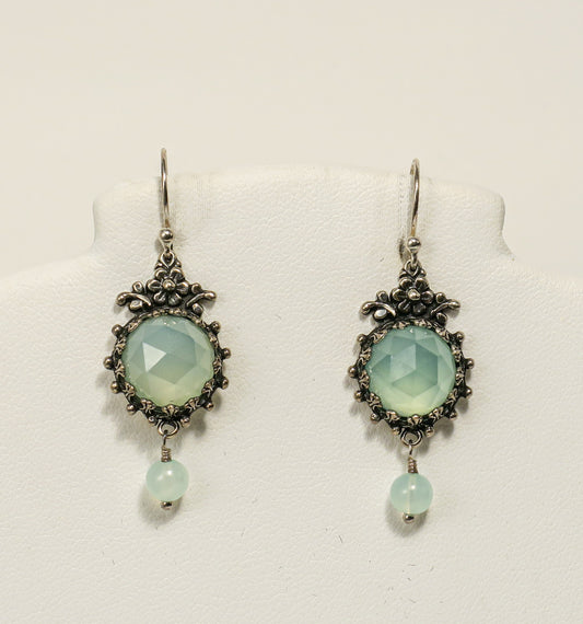 Sterling Silver and Aqua Chalcedony Earrings | by Vanessa Mellet
