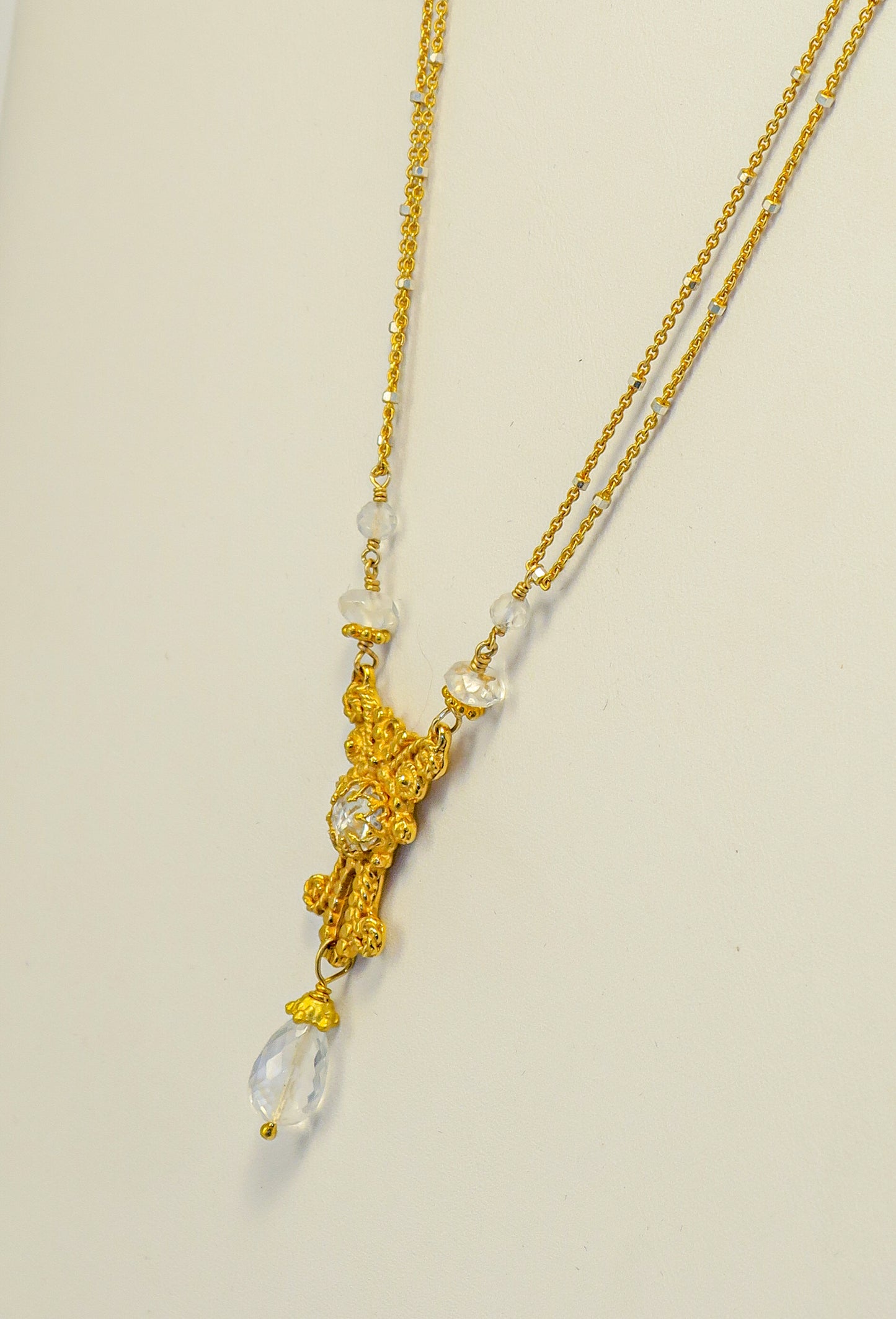 18K Gold Vermeil and Crystal Quartz Necklace | by Vanessa Mellet