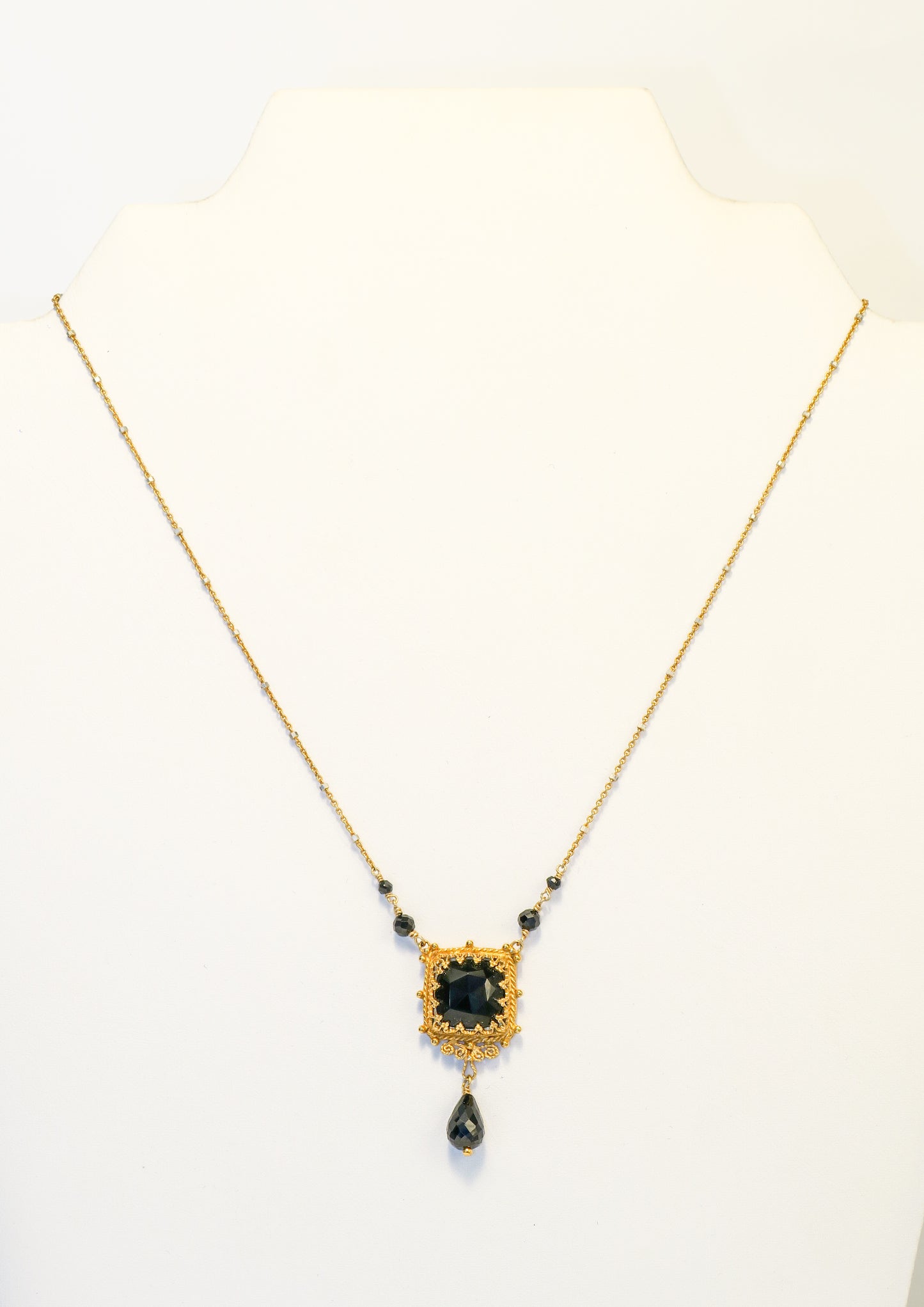 18K Gold Vermeil and Black Onyx Necklace | by Vanessa Mellet