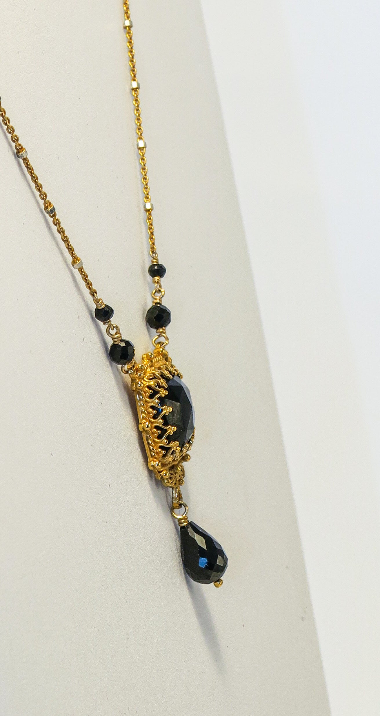 18K Gold Vermeil and Black Onyx Necklace | by Vanessa Mellet