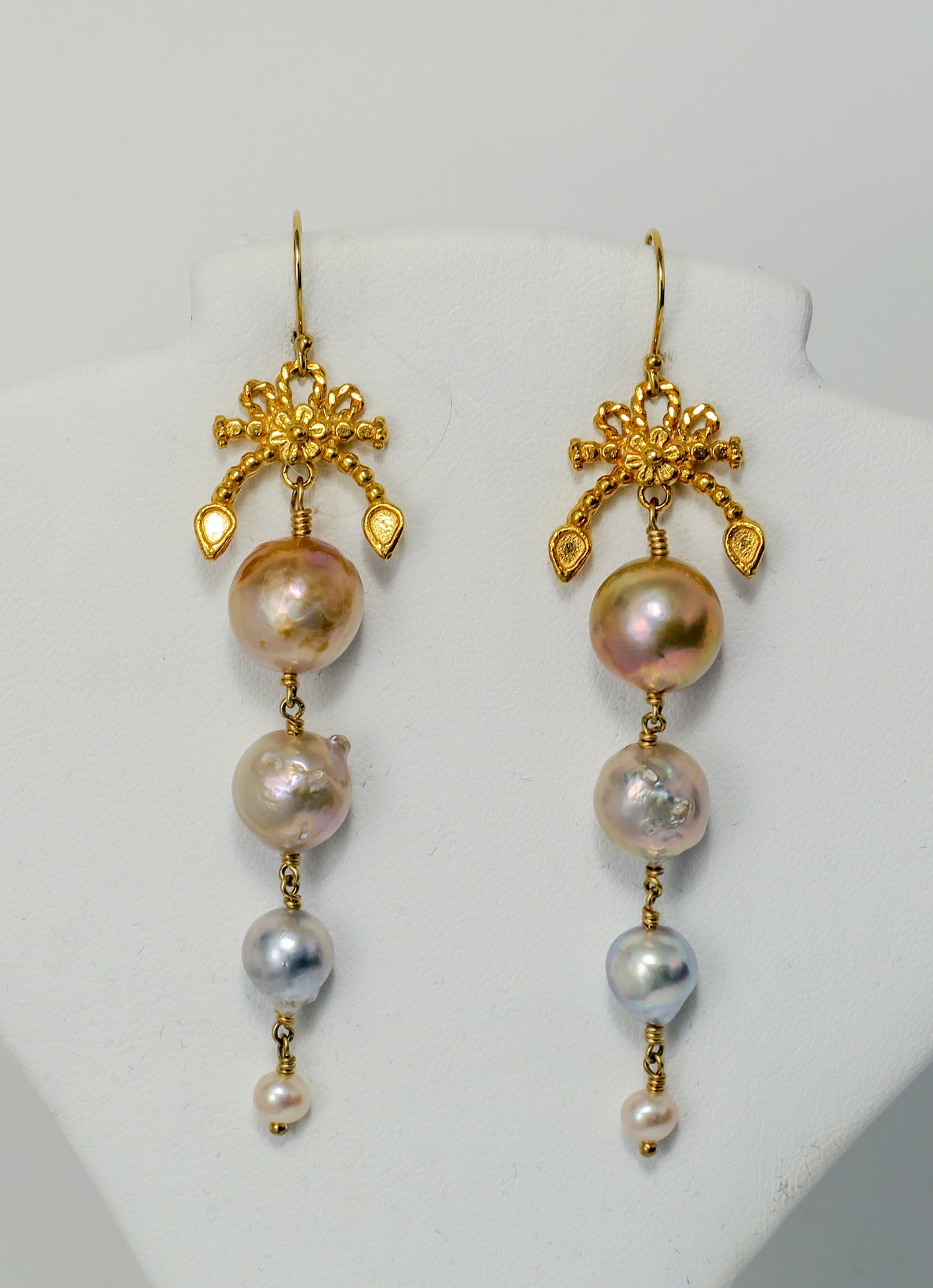 18K Gold Vermeil and Fresh Water Pearls Earrings | by Vanessa Mellet