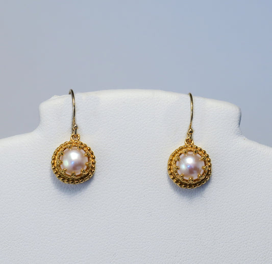 18K Gold Vermeil and Pearl Earrings | by Vanessa Mellet